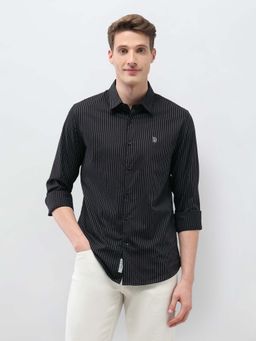 U.S. Polo Assn. Denim Co. - Men's Black Vertical Striped Shirt