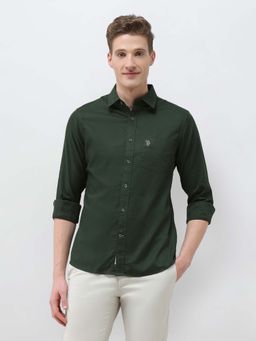 U.S. POLO ASSN. - Men's Olive New Port Marina Dobby Shirt