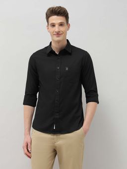 U.S. POLO ASSN. - Men's Black New Port Marina Dobby Shirt