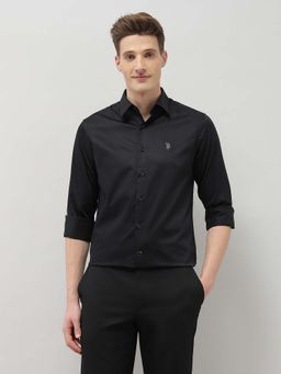 U.S. POLO ASSN. - Men's Black Solid Tailored Fit Shirt