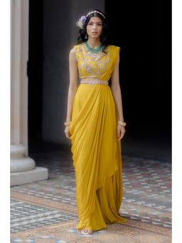 Paulmi & Harsh - Misbah Pre Draped Saree with Stitched Blouse and Belt