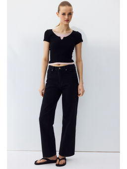 H&M - Women Black Straight High Jeans