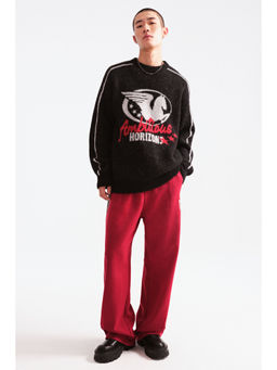 H&M - Men Red Loose Fit Trackpant