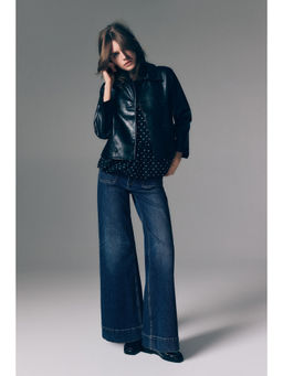 H&M - Women Blue Wide High Waist Jeans