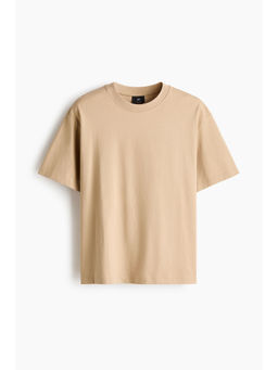 H&M - Men Beige Loose Fit T-Shirt