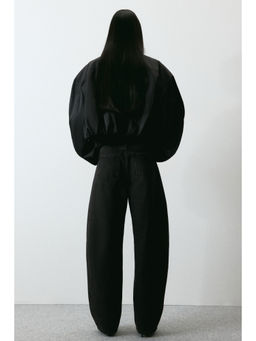 H&M - Women Black Barrel Leg High Waist Jeans