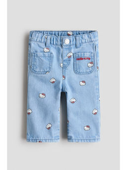 H&M - Girls Blue Printed Jeans