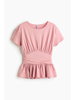 H&M - Women Pink Jersey Peplum Top