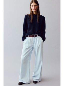 H&M - Women Blue Loose Fit Wide Regular Jeans