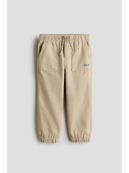 H&M - Boys Beige Cotton Twill Joggers