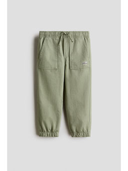 H&M - Boys Green Cotton Twill Joggers