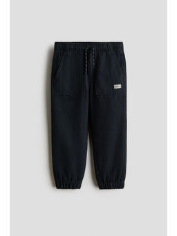 H&M - Boys Black Cotton Twill Joggers