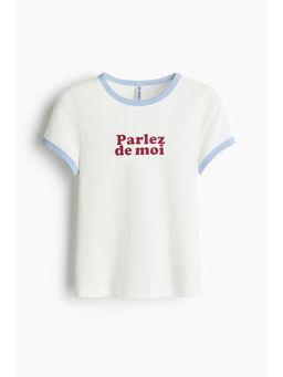 H&M - Women White Print-Motif T-Shirt