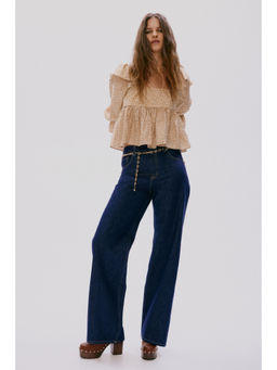 H&M - Women Blue Wide High Jeans