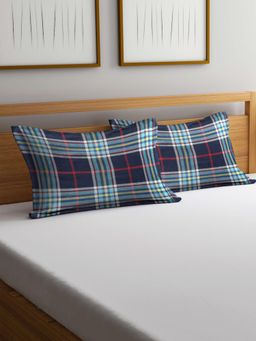 ARRABI - Blue Geometric Cotton Pillow Covers (Pack of 2)