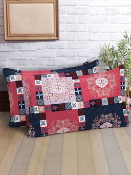 ARRABI - Multi-Color Geometric Polycotton Pillow Covers (Pack of 2)
