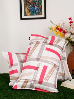 ARRABI - Multi-Color Geometric Cotton Pillow Covers (Pack of 2)