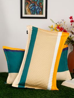 ARRABI - Multi-Color Geometric Polycotton Pillow Covers (Pack of 2)