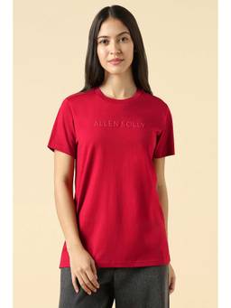 Allen Solly - Women Red Solid Casual T-shirt