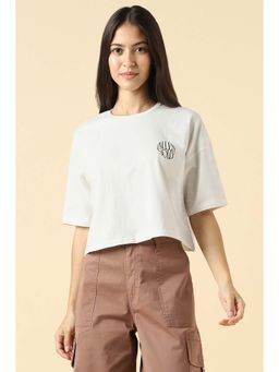 Allen Solly - Women White Solid Casual T-shirt