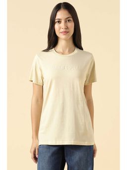 Allen Solly - Women Yellow Solid Casual T-shirt