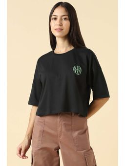 Allen Solly - Women Black Solid Casual T-shirt