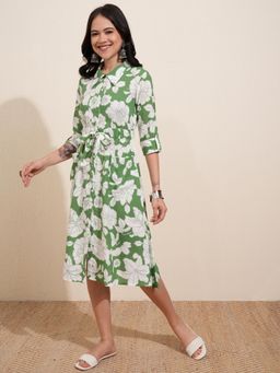 VISHUDH - Women Floral Shirt Dress