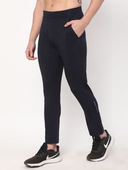 Dida - Men Navy Blue Light Stretchable Regular Comfort Dry-Fit Activewear All-Season Track Pant
