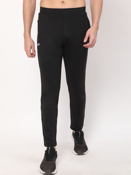 Dida - Men Black Stretchable Regular Comfort Dry-Fit Activewear Sports Fitness Track Pant