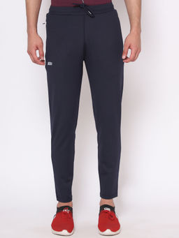 Dida - Men Navy Blue Stretchable Regular Comfort Dry-Fit Activewear Sports Fitness Track Pant