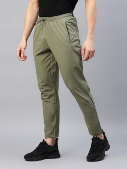 Dida - Men Olive Light Durable Regular Comfort Dry-Fit Activewear Athletic Track Pant