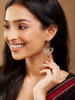Fabindia - Pink Silver Dangler Earrings