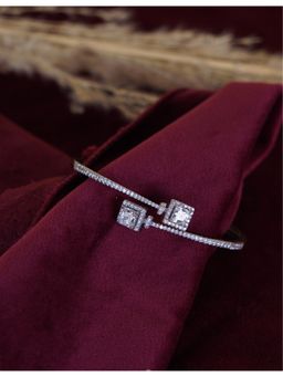 Silverings - 925 Sterling Silver White Fiery Glam Silver Cuff