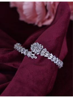 Silverings - 925 Sterling Silver White Eye Of The Tiger Cuff