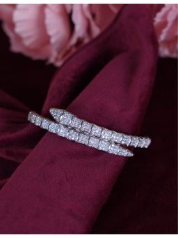 Silverings - 925 Sterling Silver White Serpentine Kada