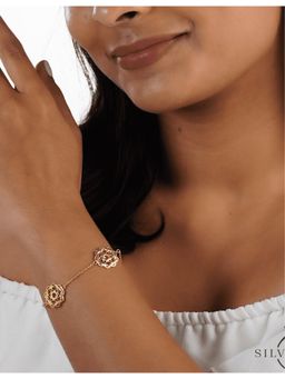 Silverings - 925 Sterling Silver Flower Fairy Gold Bracelet