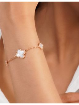 Silverings - 925 Sterling Silver White Clever Mother Of Pearl Bracelet