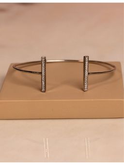 Silverings - 925 Sterling Silver White Mirror Talk Silver Adjustable Cuff