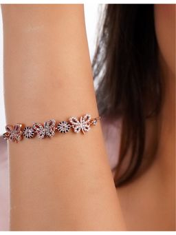 Silverings - 925 Sterling Silver Multi-Color Butterfly Luck Zircon Bracelet