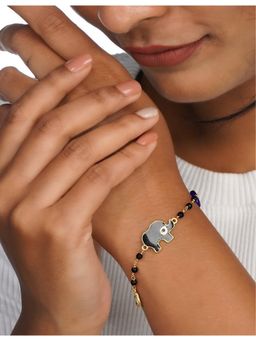 Silverings - 925 Sterling Silver Multi-Color Elephant Nazar Bracelet