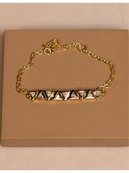 Silverings - 925 Sterling Silver White High Society Zircon Gold Bracelet