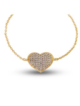 Silverings - 925 Sterling Silver White All That Glitters Heart Bracelet