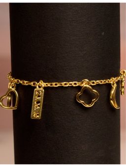 Silverings - 925 Sterling Silver Charm My Way Gold Bracelet