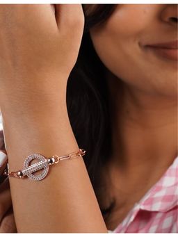 Silverings - 925 Sterling Silver White By Hook Or Crook Rose Gold Bracelet