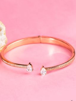 Silverings - 925 Sterling Silver White Beauty In Style Rose Gold Bracelet