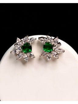 Silverings - 925 Sterling Silver Multi-Color Cluster Trust Her Gold Earrings