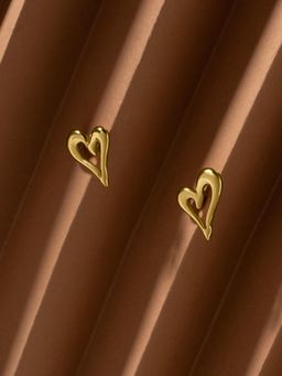 Palmonas - Gold Soft Curve Heart Earrings