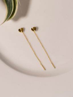 Palmonas - Gold Mini Heart Chain Drop Earrings