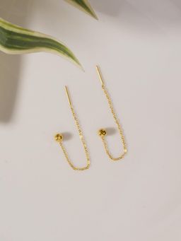 Palmonas - Gold Mini Ball Chain Drop Earrings