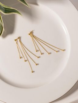 Palmonas - Gold Classic Beaded Chain Drop Earrings